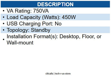 MINUTEMAN UPS MM-EN750G ENPIRE-G 750VA STAND BY UPS