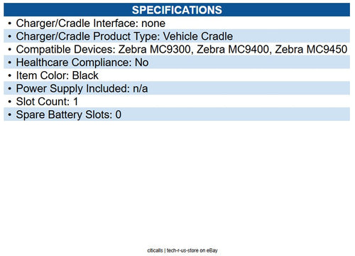 Zebra MNT-MC93-FLCH-01 MC93 UN-POWERED FORK LIFT MOUNT