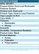 3M MP3551 Dual Lock Reclosable Fastener System - Reclosable, Strong - Black