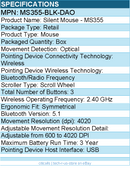 Dell MS355-BLK-DAO Silent Mouse - MS355 - Optical - Wireless - Bluetooth/RF
