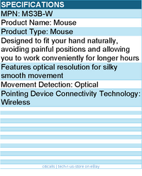 Codi MS3B-W Wireless Mouse - Optical resolution for silky smooth movement