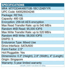 Micron MTFDDAK480TGB-1BC1ZABYYR 480GB 5400 MAX 2.5" SSD SATA/600 256-Bit AES