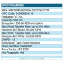 Micron MTFDDAV960TGA-1BC1ZABYYR 960GB 5400 PRO M.2 2280 SSD SATA/600 256-Bit AES