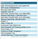 Micron MTFDKCB3T2TFS-1BC1ZABYYR 3.2TB 7450 MAX 2.5" SSD U.3 PCIe NVMe 4.0 TAA