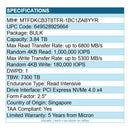 Micron MTFDKCB3T8TFR-1BC1ZABYYR 3.84TB 7450 PRO 2.5" SSD U.3 PCIe NVMe 4.0 TAA