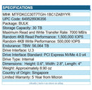Micron MTFDKCC30T7TGH-1BC1ZABYYR 9400 30TB SSD U.3 PCIe NVMe 4.0x4 BULK-PACK