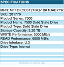 Micron MTFDKCC3T2TGQ-1BK1DABYYR SSD - 3.2TB 7500 MAX U.3(15mm) TCG Retail