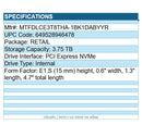 Micron MTFDLCE3T8THA-1BK1DABYYR 9550 PRO 3.75TB SSD E1.S Internal PCIe NVMe 5.0