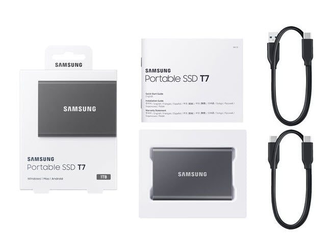 Samsung MU-PC1T0T/AM - SSD - encrypted - 1 TB - external (portable) - titan gray