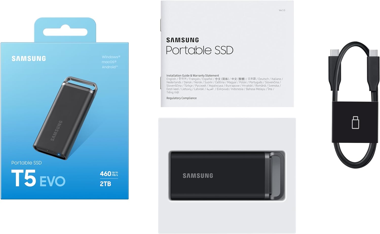 Samsung MU-PH2T0S/AM T5 Evo - SSD - encrypted - 2 TB - external (portable)