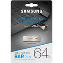 Samsung MUF-64BE3/AM 64GB USB 3.1 Flash Drive Bar Plus Champagne Silver 5-YrWar