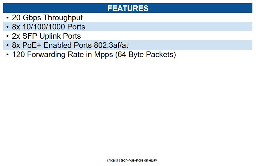 Cambium Networks MX-EX1010PXA-1 cnMatrix EX1010-P Intelligent Ethernet PoE+ Swic