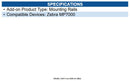 Zebra MX303-RAIL Mounting Rail for Bar Code Scanner