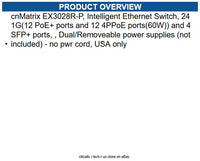 Cambium Networks MXEX3028GXPA11 cnMatrix EX3028R-P, Intell Ethernet Switch