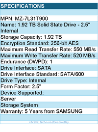 Samsung MZ-7L31T900 1.92 TB Solid State Drive - 2.5" Internal - SATA (SATA/600)