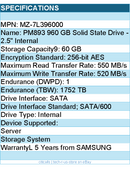 Samsung MZ-7L396000 960 GB Solid State Drive - 2.5" Internal - SATA (SATA/600)