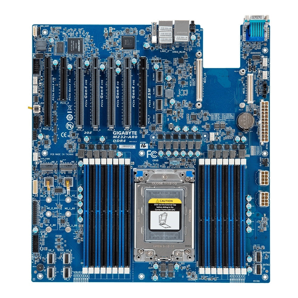 Gigabyte MZ32-AR0 Motherboard - AMD EPYC 7002 Socket SP3 DDR4 64G 128G SATA PCIE