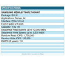 Samsung MZWL61T9HFLT-00AW7 PM9D3a 1.92TB 2.5" PCIe NVMe 5.0x4 SSD Solid State Dr