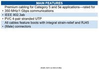 Eaton N001-005-BK 5ft Cat5e 350 MHz Snagless Molded (UTP) Ethernet Cable RJ45