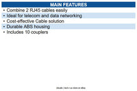 Eaton N033-001-10PK Straight-Through RJ45 Modular In-Line Coupler (RJ45 F/F)