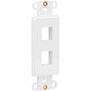 Eaton N042D-002V-WH Center Plate Insert, Decora Style - Vertical, 2 Ports, TAA