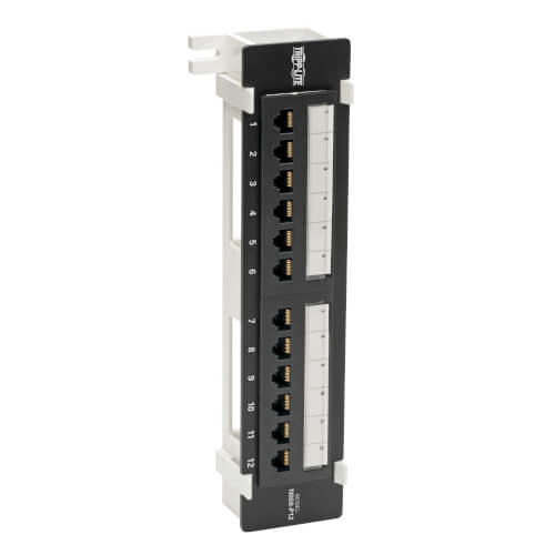 Eaton N050-P12 Cat5e Wall-Mount 12-Port Patch Panel - PoE+ Compliant, 110/Krone