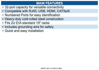 Eaton N062-032-KJ 32-Port 2U Rack-Mount Unshielded Blank Keystone/Multimedia