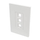 Eaton N080-103 3-Port Keystone Single-Gang Faceplate, White
