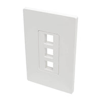 Eaton N080-103 3-Port Keystone Single-Gang Faceplate, White