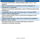 Eaton N082-001-WH Surface-Mount Box for Keystone Jack, 1-Port, White