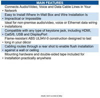 Eaton N082-001-WH Surface-Mount Box for Keystone Jack, 1-Port, White