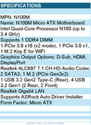 ASRock N100M N100 Max32GB DDR4 Micro ATX Motherboard - Retail