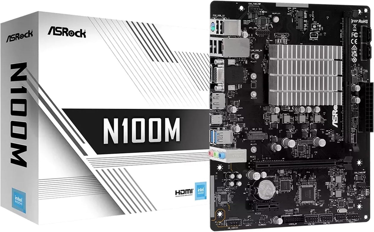 ASRock N100M N100 Max32GB DDR4 Micro ATX Motherboard - Retail