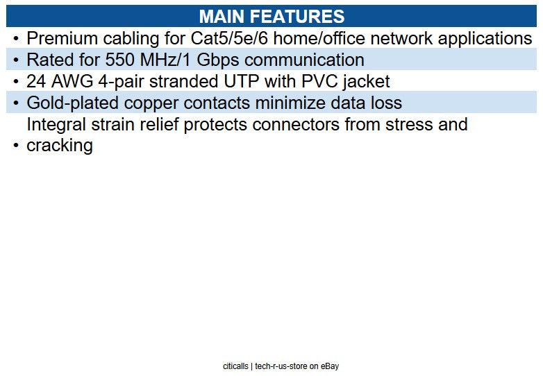 Eaton N200-001-GN Cat6 Gigabit Molded (UTP) Ethernet Cable (RJ45 M/M), PoE