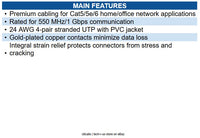 Eaton N200-005-WH Cat6 Gigabit Molded (UTP) Ethernet Cable (RJ45 M/M), PoE, 5 ft