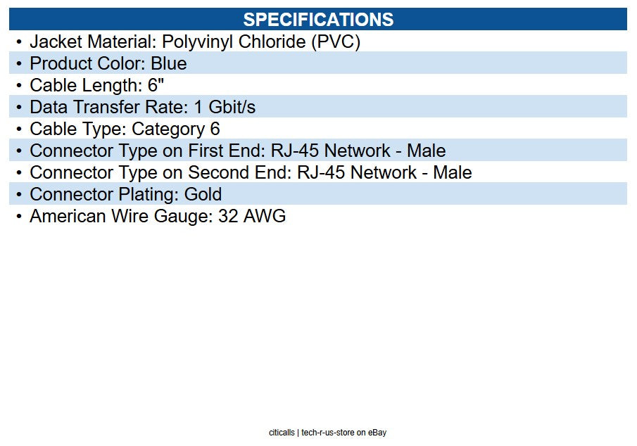 Eaton N200-UR6N-BL Cat6 Gigabit Molded Ultra-Slim UTP Ethernet Cable (RJ45 M/M)
