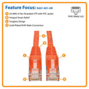 Eaton N201-001-OR Cat6 Gigabit Snagless Molded (UTP) Ethernet Cable (RJ45 M/M)