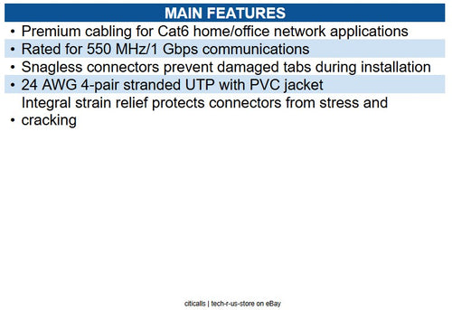 Eaton N201-004-GN Cat6 Gigabit Snagless Molded (UTP) Ethernet Cable (RJ45 M/M)