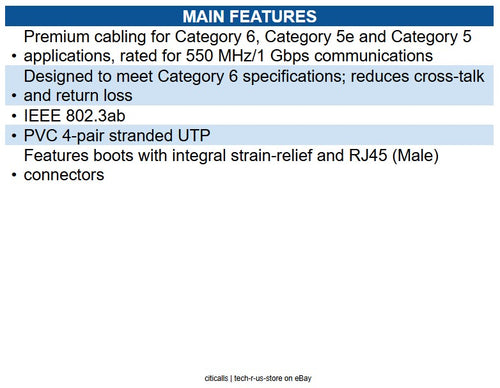 Eaton N201-005-RD Cat6 Gigabit Snagless Molded (UTP) Ethernet Cable (RJ45 M/M)