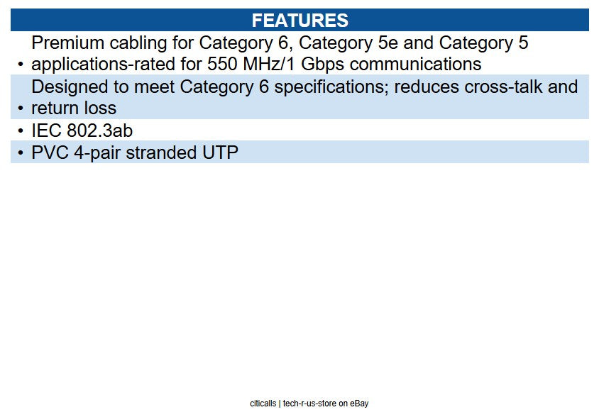 Eaton N201-006-BK Cat6 Gigabit Snagless Molded (UTP) Ethernet Cable (RJ45 M/M)