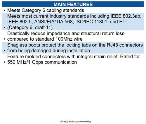 Eaton N201-010-GN Cat6 Gigabit Snagless Molded (UTP) Ethernet Cable (RJ45 M/M)
