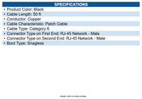 Eaton N201-050-BK Cat6 Gigabit Snagless Molded (UTP) Ethernet Cable (RJ45 M/M)