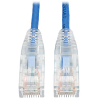 Eaton N201-S04-BL Cat6 Gigabit Snagless Slim UTP Ethernet Cable (RJ45 M/M), PoE