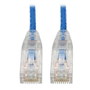 Eaton N201-S8N-BL Cat6 Gigabit Snagless Slim UTP Ethernet Cable (RJ45 M/M), PoE