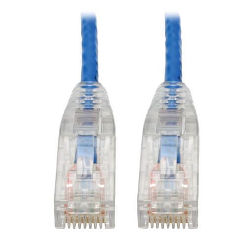 Eaton N201-S8N-BL Cat6 Gigabit Snagless Slim UTP Ethernet Cable (RJ45 M/M), PoE