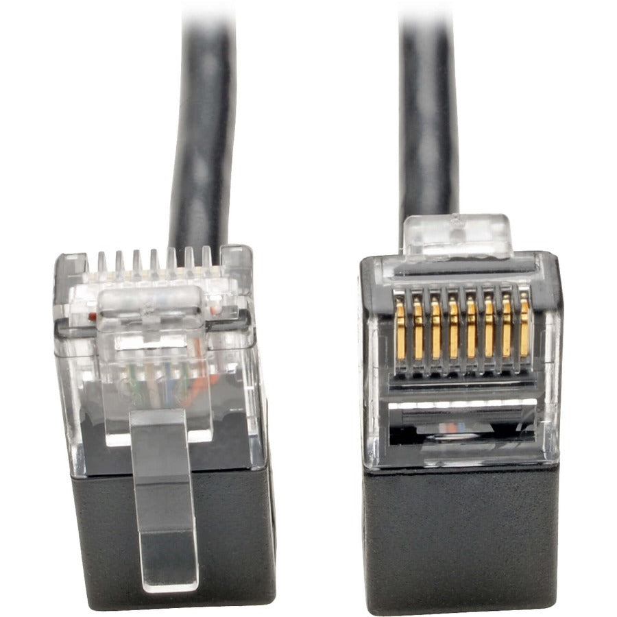 Eaton N201-SR1-BK Right-Angle Cat6 Gigabit Snagless Molded Slim UTP Ethernet