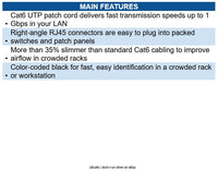 Eaton N201-SR2-BK Right-Angle Cat6 Gigabit Snagless Molded Slim UTP Ethernet 2ft