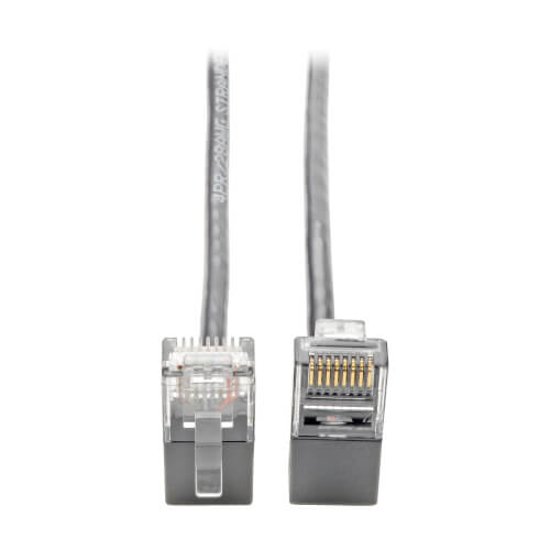 Eaton N201-SR2-GY Right-Angle Cat6 Gigabit Snagless Molded Slim UTP Ethernet 2ft