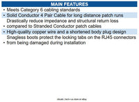 Eaton N202-025-BL Cat6 Gigabit Solid Conductor Snagless UTP Ethernet Cable (RJ45