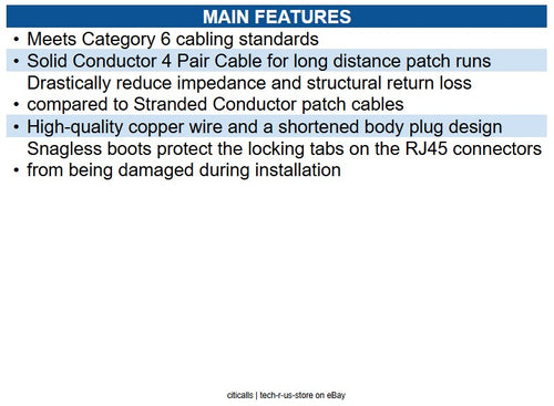 Eaton N202-025-BL Cat6 Gigabit Solid Conductor Snagless UTP Ethernet Cable (RJ45